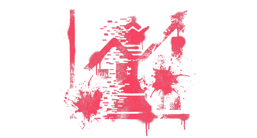 Graffiti — símbolo de crecimiento con efecto glitch