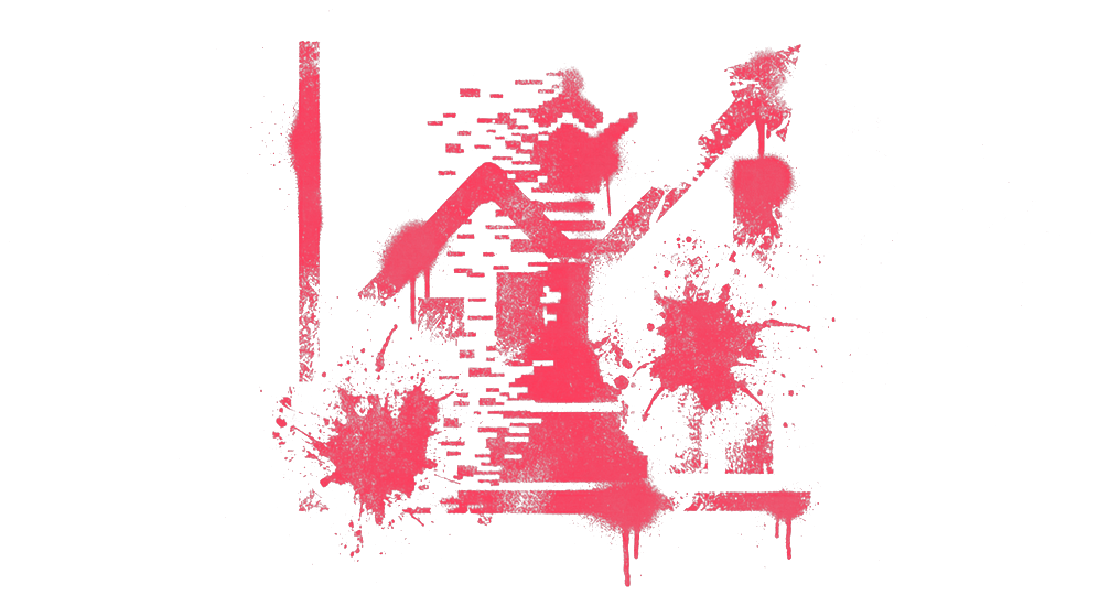 Graffiti — símbolo de crecimiento con efecto glitch